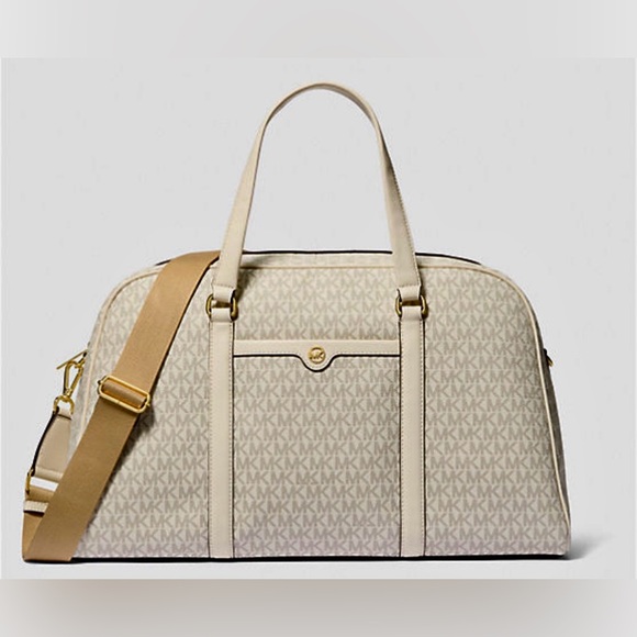 Michael Kors Handbags - Michael Kors Beige and Tan Travel Bag
